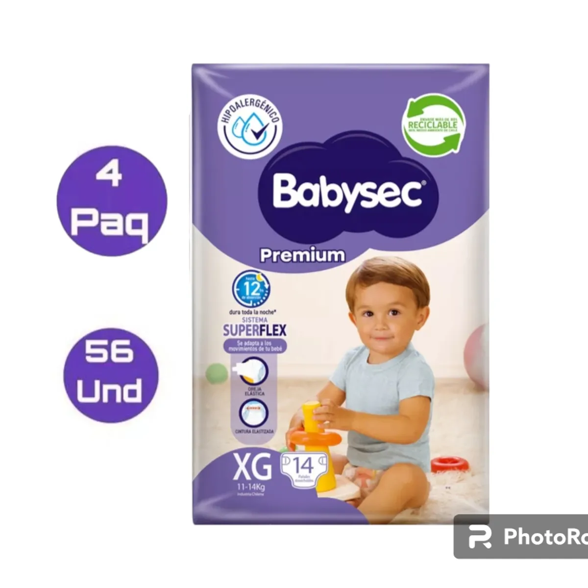 BABYSEC - Pañales Babysec Premium XG 56 pañales