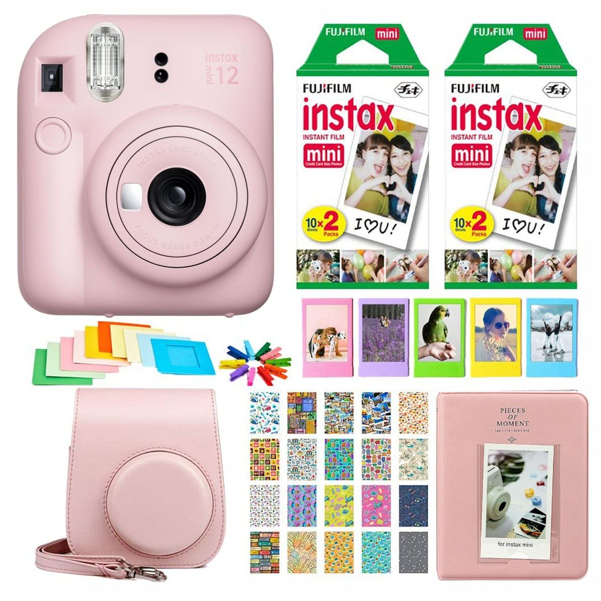 FUJIFILM - SET COMPLETO CÁMARA FUJIFILM INSTAX MINI 12 +40 PELÍCULAS +ACCESORIOS