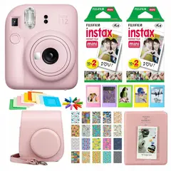 FUJIFILM - SET COMPLETO CÁMARA INSTAX MINI 12 +40 PELÍCULAS +ACCESORIOS