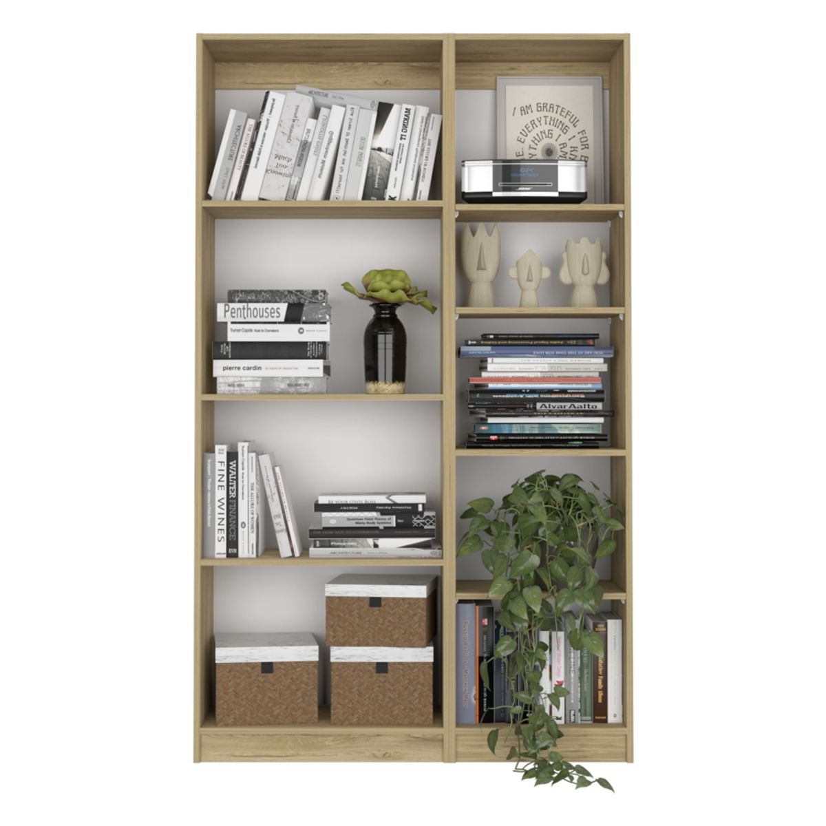 FMFURNITURE - Set Estante 62Cm  Estante 45Cm Fm-002C Cafe Claro