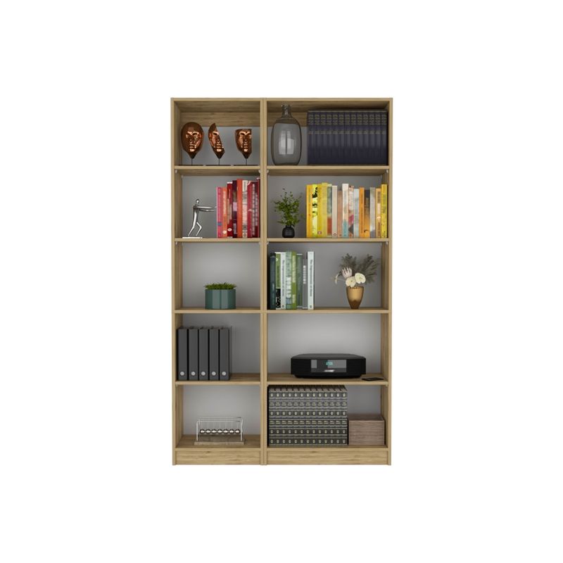 FMFURNITURE - Set 2 Estantes 5 Repisas Fm-004C Cafe Claro