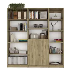 FMFURNITURE - Set Estante 62Cm + Estante 2 P + Estante 45Cm Fm-010C Cafe Claro