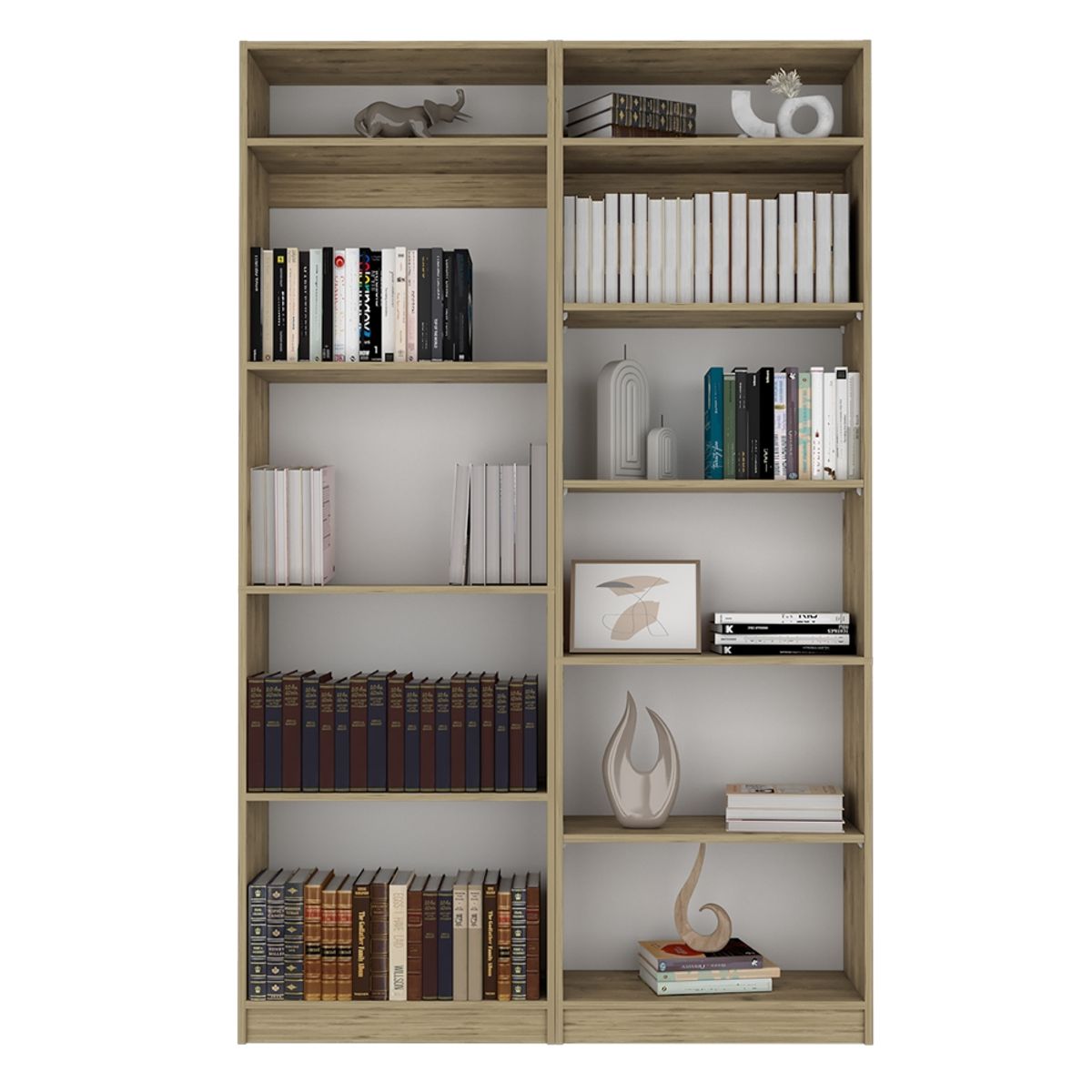 FMFURNITURE - Set 2 Estantes + Complemento Fm-023C Cafe Claro