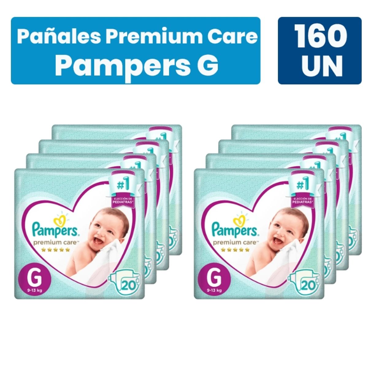 PAMPERS - Pañales Pampers Premium Care G 160 pañales