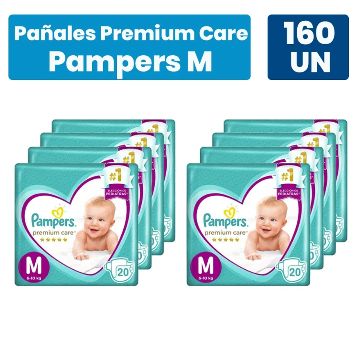 PAMPERS - Pañales Pampers Premium Care M 160 pañales