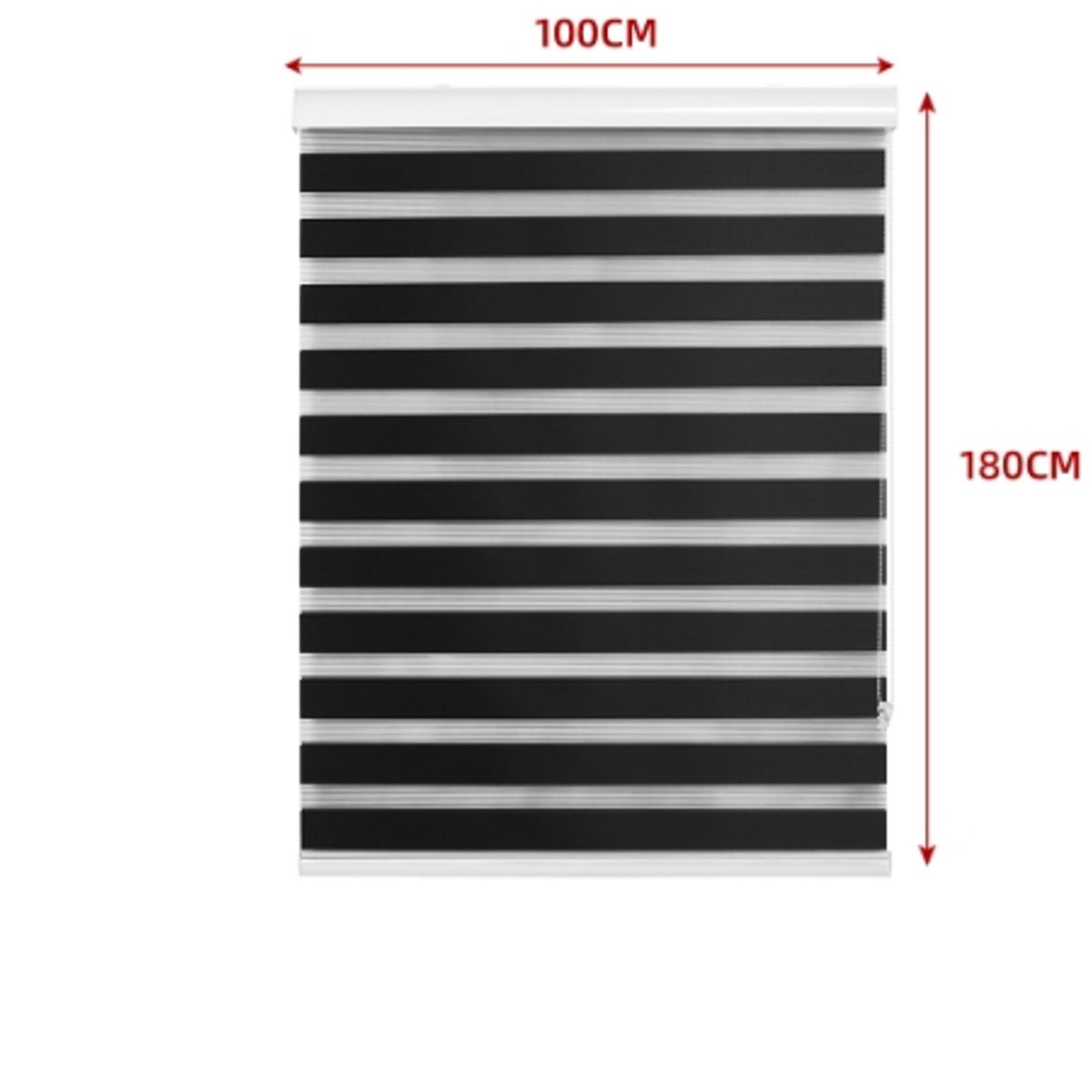 GENERICO - Cortina Roller Duo Black-Out Negro 100X180CM