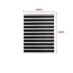 GENERICO - Cortina Roller Duo Black-Out Negro 100X180CM