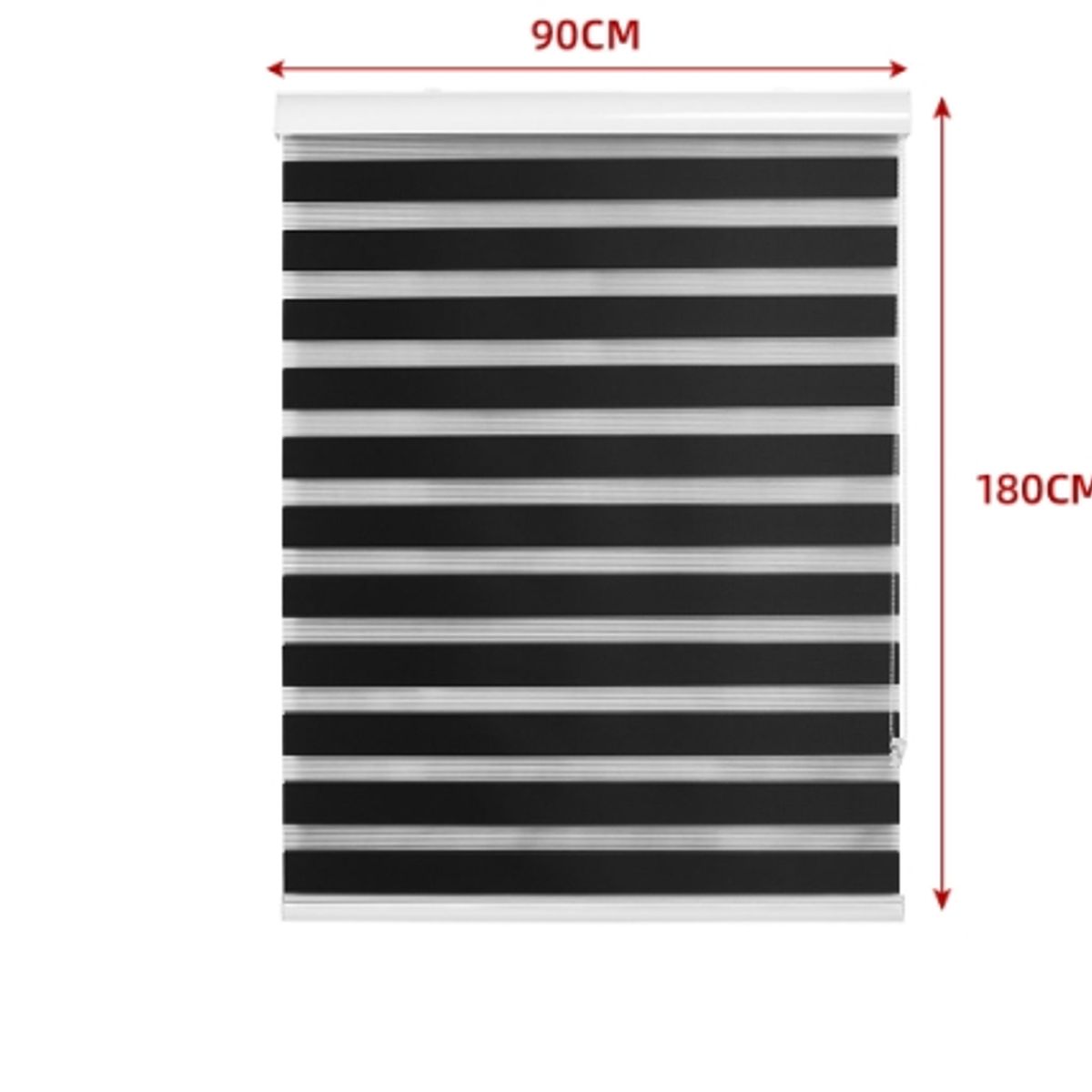 GENERICO - Cortina Roller Duo Black-Out Negro 90X180CM