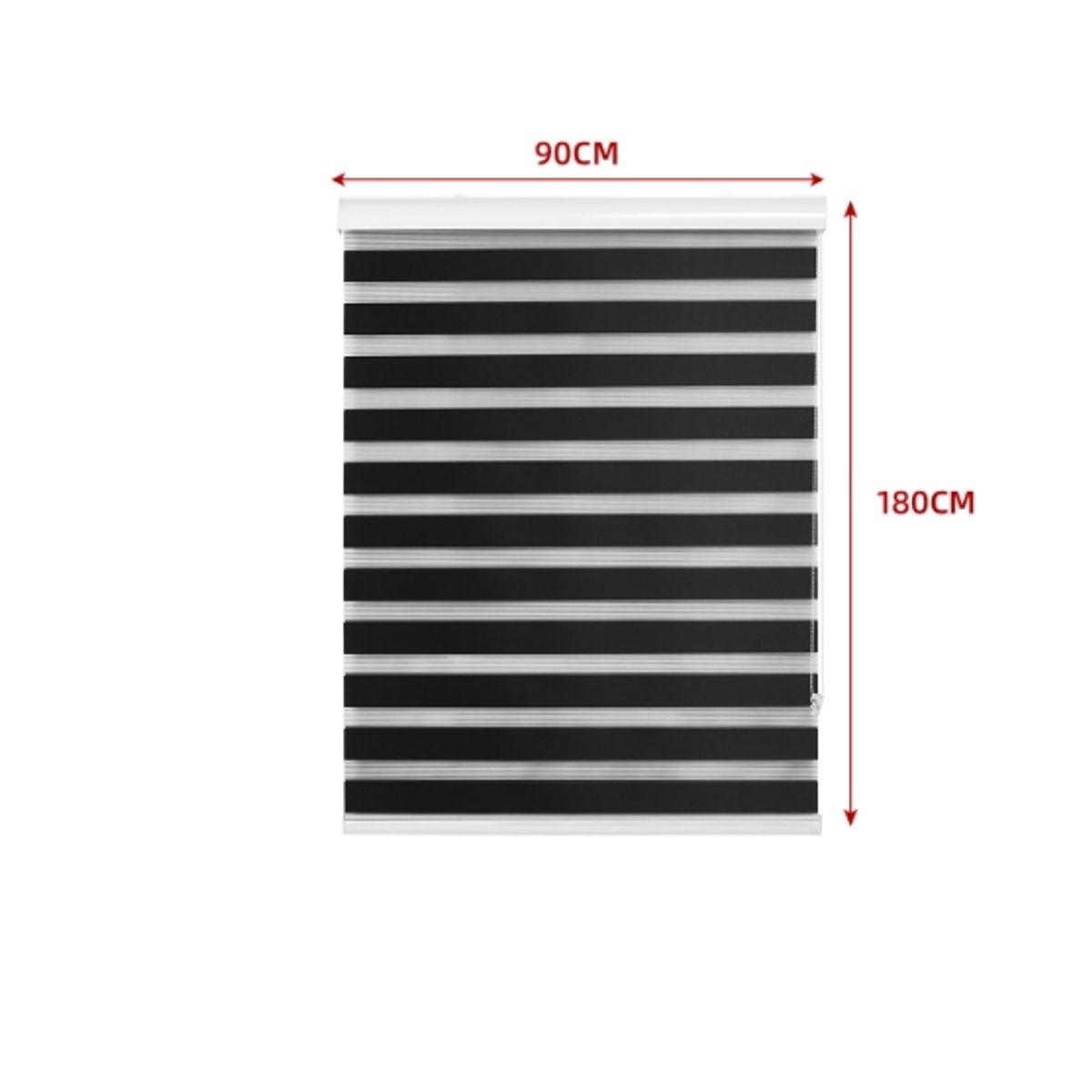 GENERICO - Cortina Roller Duo Black-Out Negro 90X180CM