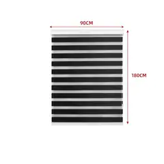 GENERICO - Cortina Roller Duo Black-Out Negro 90X180CM