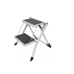 GENERICO - Escalera Multiuso Plegable 2 Peldaños Ultra Compacta