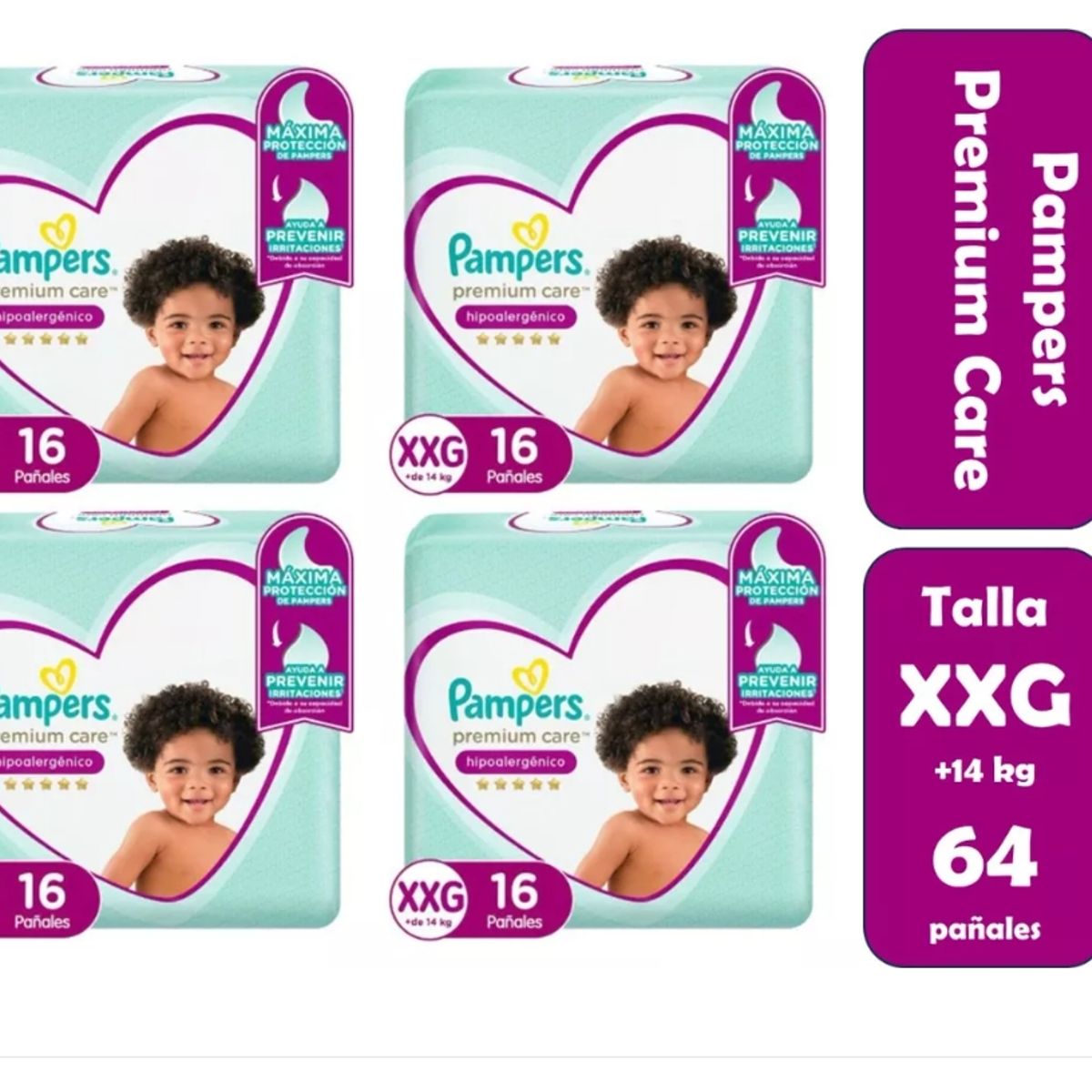 PAMPERS - Pañales Pampers Premium Care XXG 64 pañales
