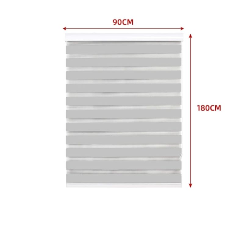 GENERICO - Cortina Roller Duo Black-Out Color Gris Claro 90X180CM