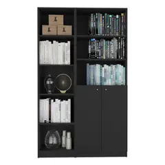 FMFURNITURE - Set Estante 45Cm + Estante 2 Puertas Fm-006N Negro