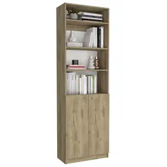 FMFURNITURE - Set Estante 2 Puertas + Complemento Fm-035C Cafe Claro