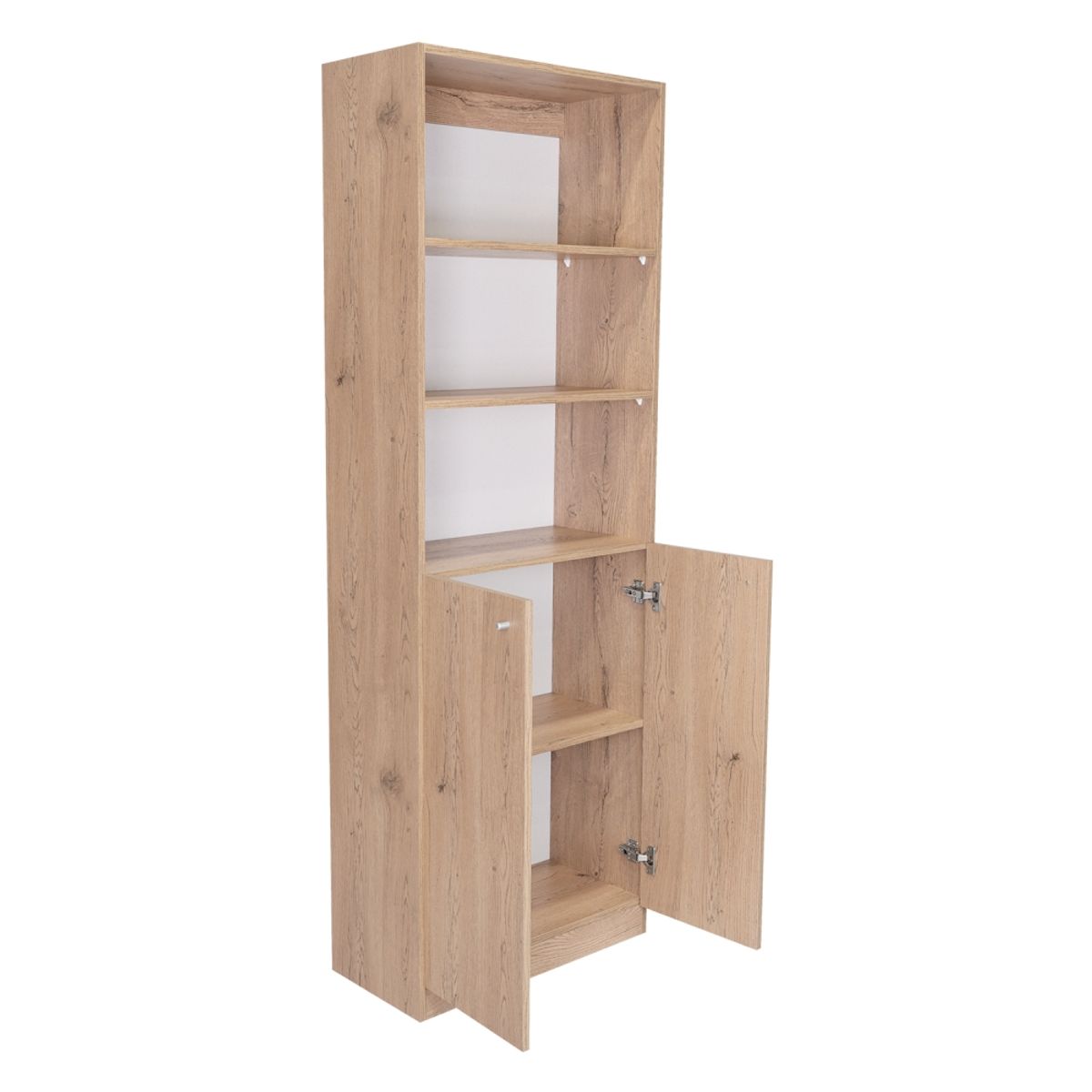 FMFURNITURE - Set 2 Estantes 2 Puertas + Estante 4 Repisas Fm-020C Cafe Claro