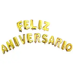 GENERICO - Globo Metalico 16 Feliz Aniversario x1Unidad