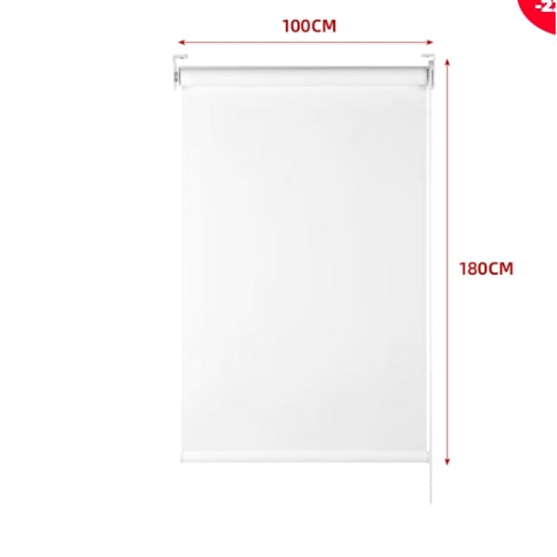 GENERICO - Cortina Roller Black-Out Blanco 100X180CM
