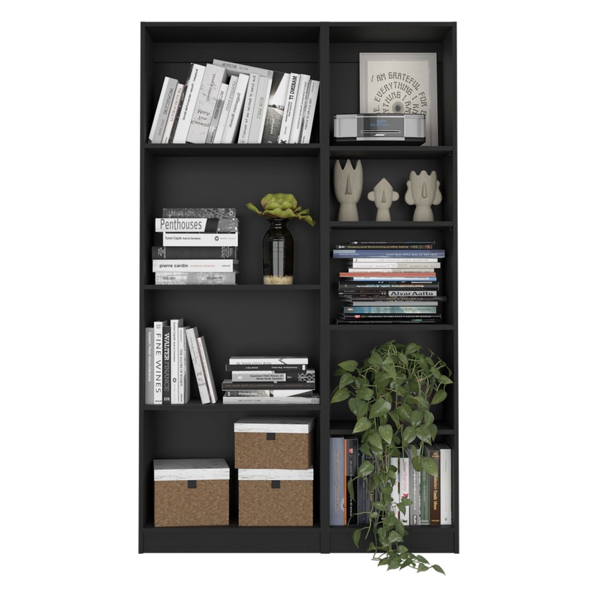 FMFURNITURE - Set Estante 62Cm  Estante 45Cm Fm-002N Negro