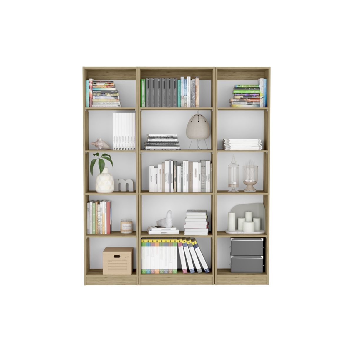 FMFURNITURE - Set 2 Estantes 45Cm + Estante 62Cm Fm-018C Cafe Claro