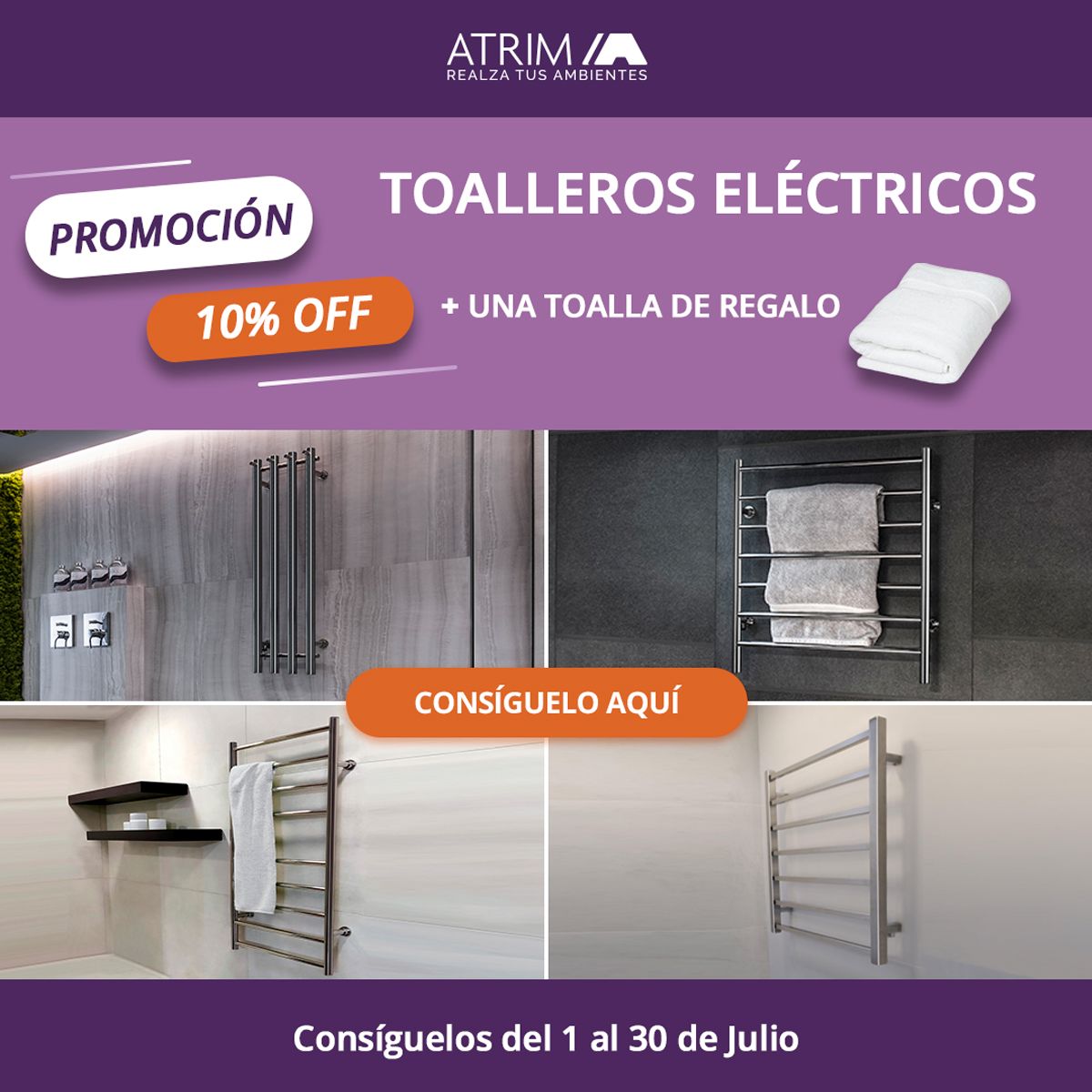 ATRIM CHILE - TOALLERO SECATOALLAS COMPACT 22X48X35 ACERO