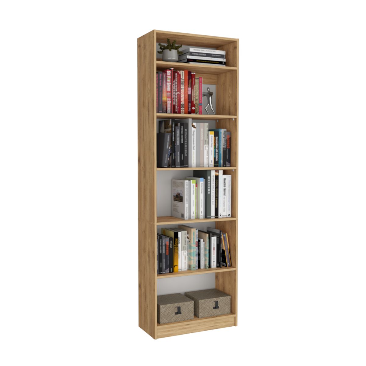 FMFURNITURE - Set Estante 5 Repisas + Complemento Fm-034C Cafe Claro