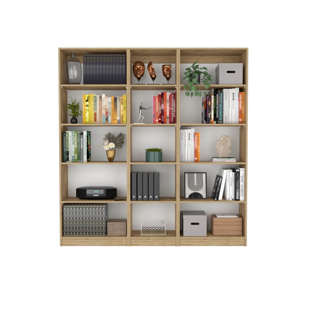 FMFURNITURE - Set 2 Estantes 62Cm + Estante 45Cm Fm-014C Cafe Claro