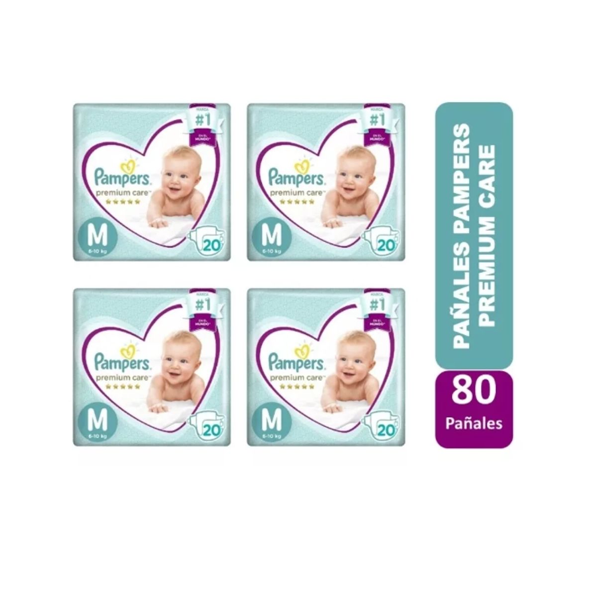 PAMPERS - Pañales Pampers Premium Care M 80 pañales