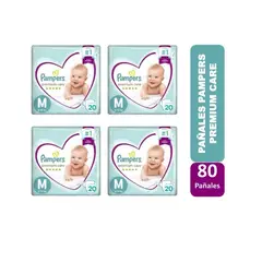 PAMPERS - Pañales Premium Care M 80 pañales