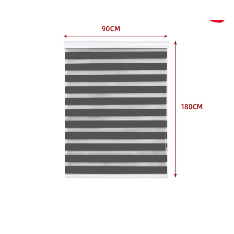 GENERICO - Cortina Roller Duo Black-Out Gris Oscuro 90X180CM
