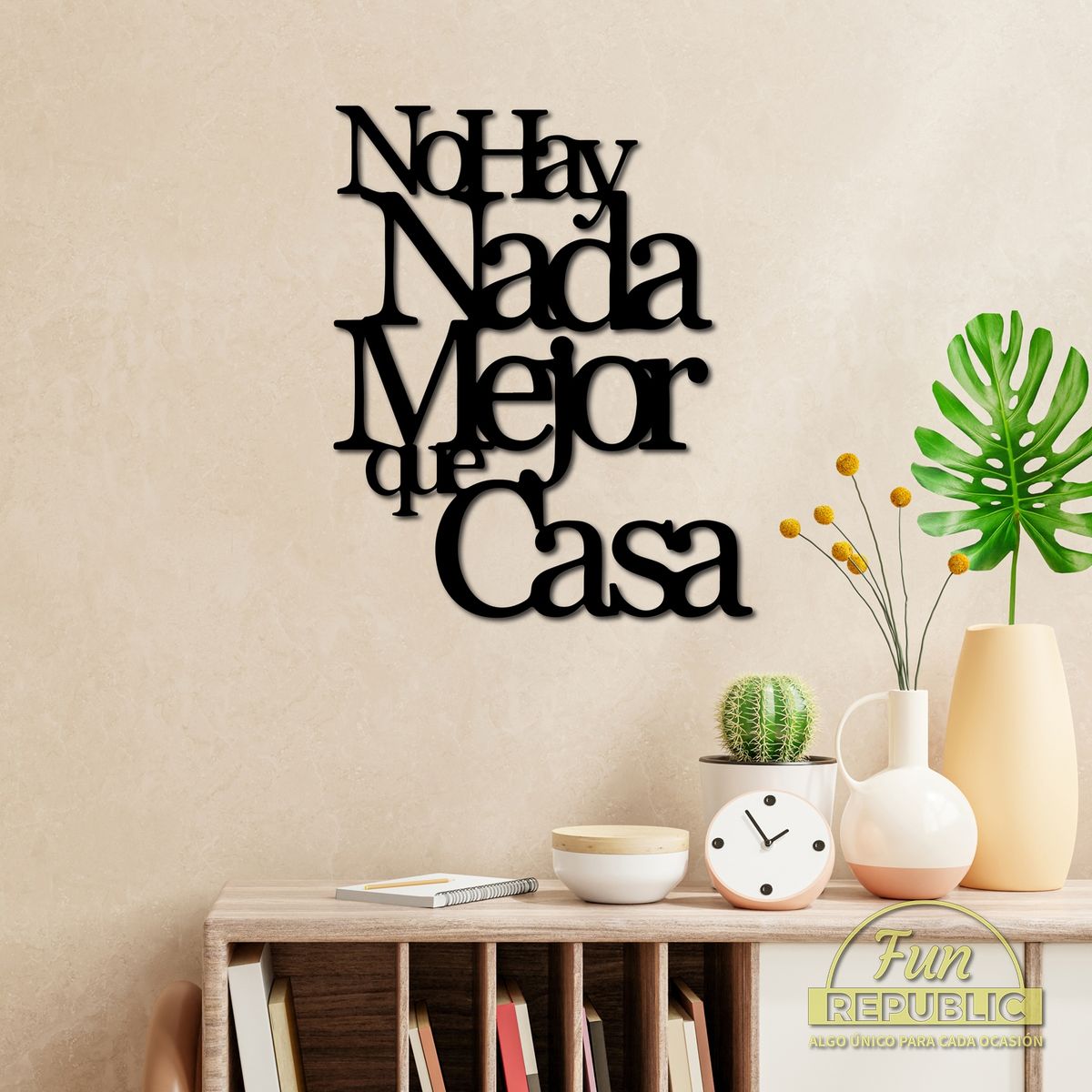 ELAB PROPIA - Cuadro Letrero Casa 48x40cm - Madera Fun Republic