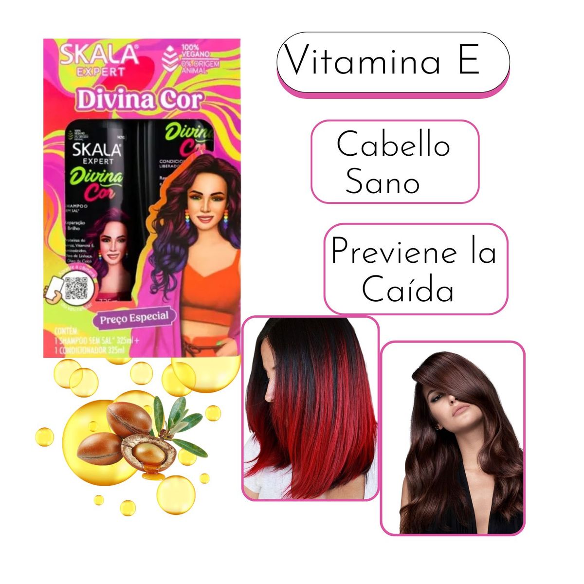 SKALA - kit Skala Divina Cor Shampoo y Acondicionador  650ml Cabello Teñido