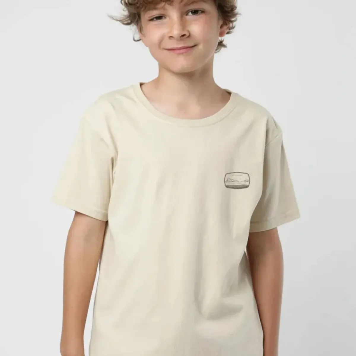FROENS - Polera manga corta kids playa beige - Algodón orgánico Froens