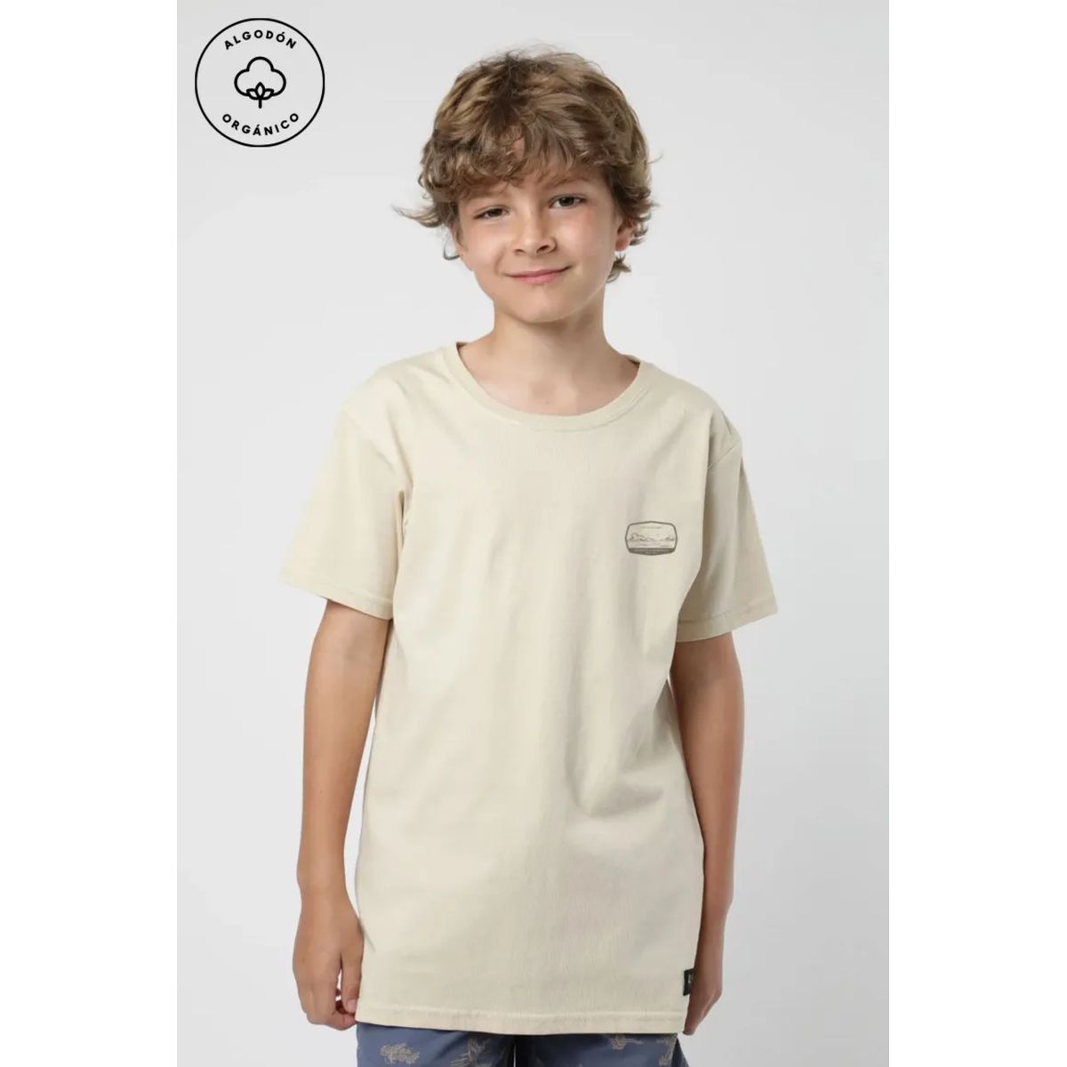 FROENS - Polera manga corta kids playa beige - Algodón orgánico Froens