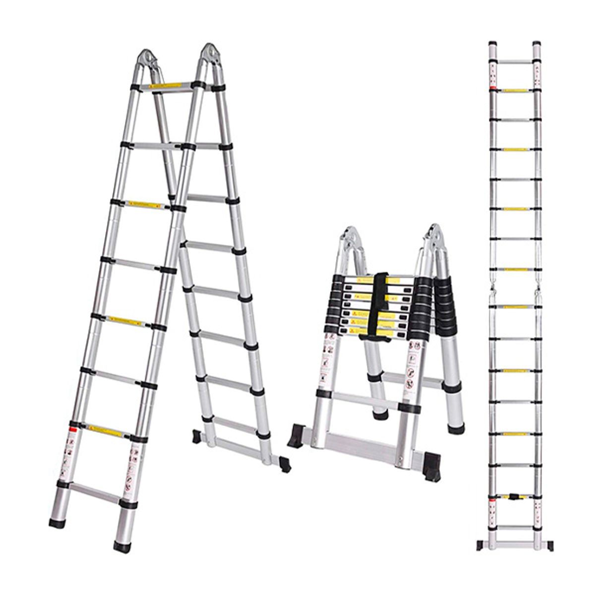 GENERICO - Escalera Aluminio Telescópica Multi-Uso Doble 5,0 mt - JZ250D