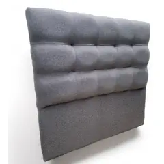 GENERICO - Respaldo De Cama 1 Plaza Valencia Tela Gris Oscuro