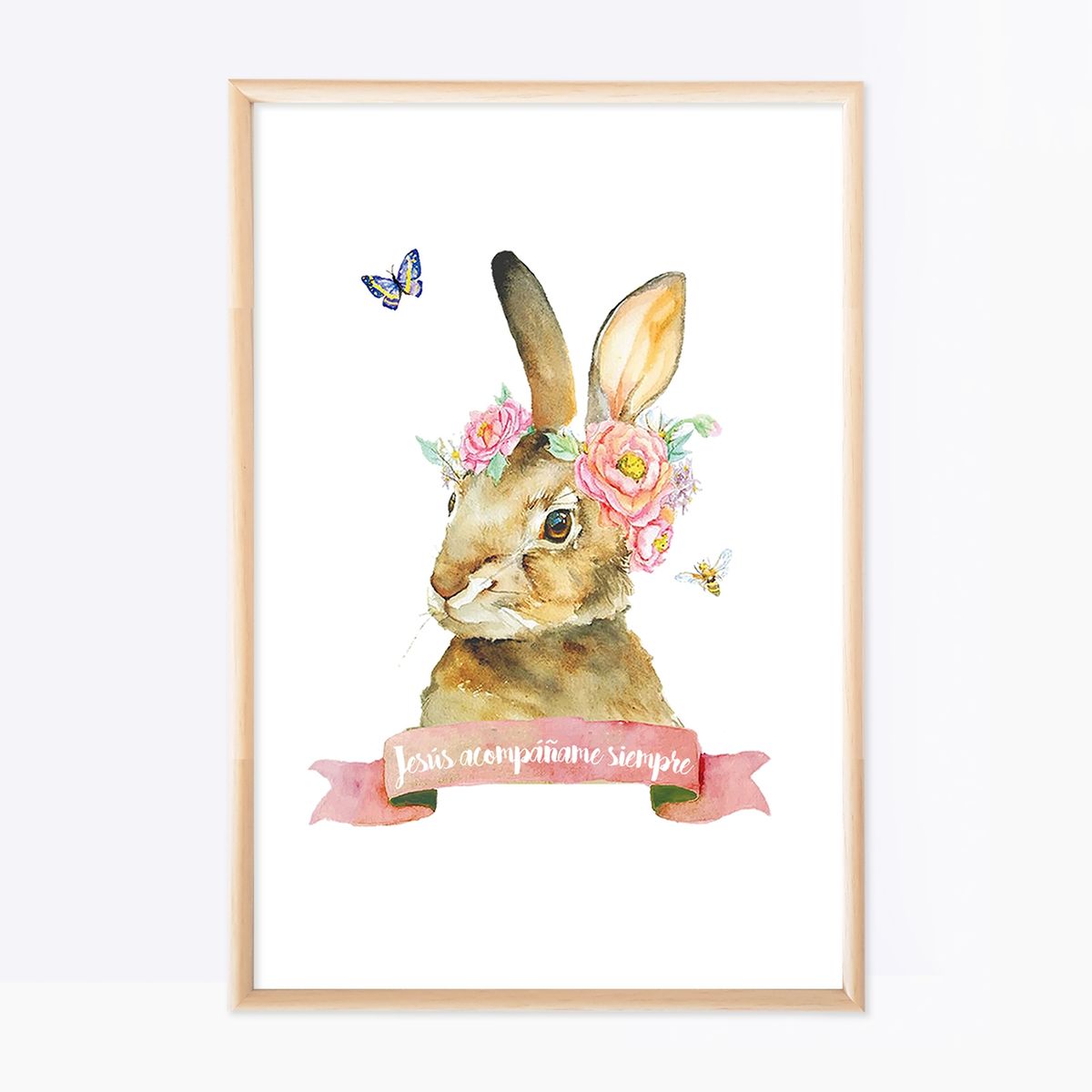 DECORACION PAJARITO - Cuadro religioso regalo bautizo frase Jesús