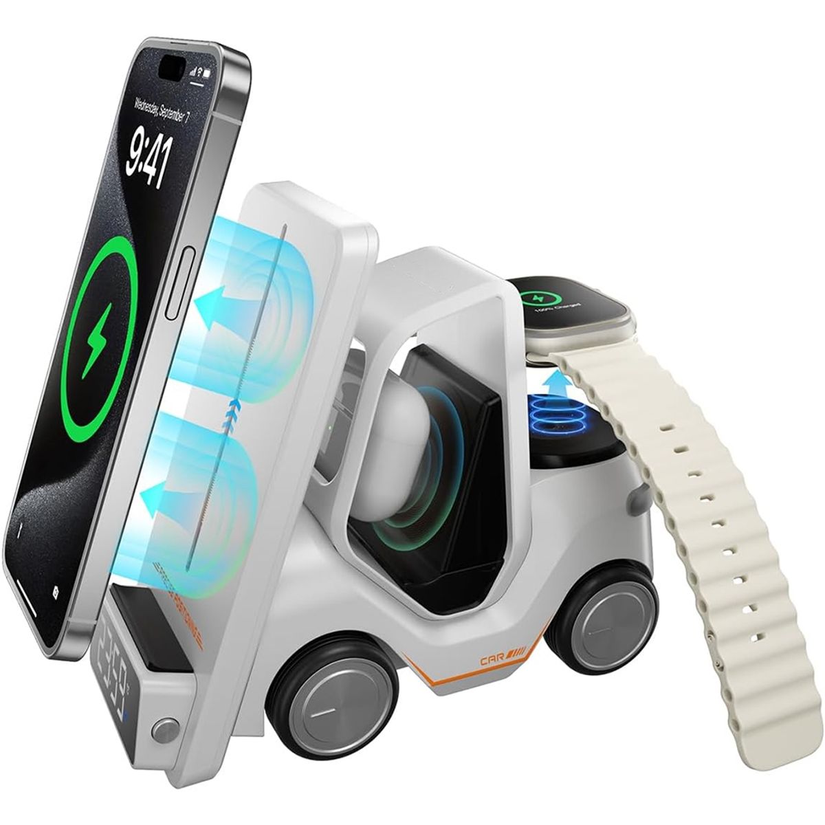 GENERICO - Estación De Carga Rapida Con Reloj Para iPhone