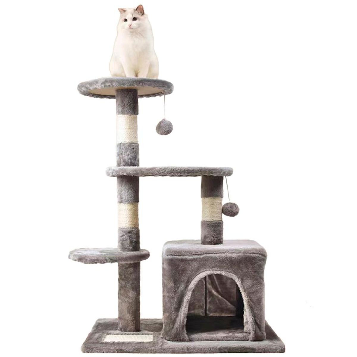 DETODOYMAS - Rascador de Gatos 3 niveles + Casita MA03 DETODOYMAS