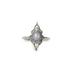 ANDREA COGGIOLA JOYAS - Anillos Ishani Piedra Luna Plata Fina 925