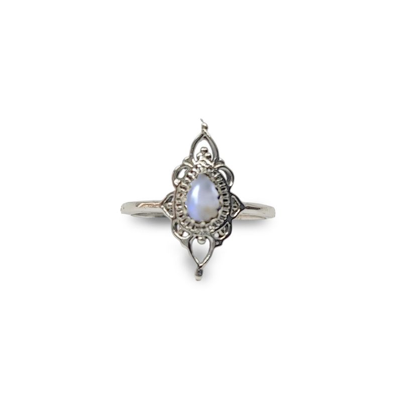 ANDREA COGGIOLA JOYAS - Anillos Ishani Piedra Luna Plata Fina 925