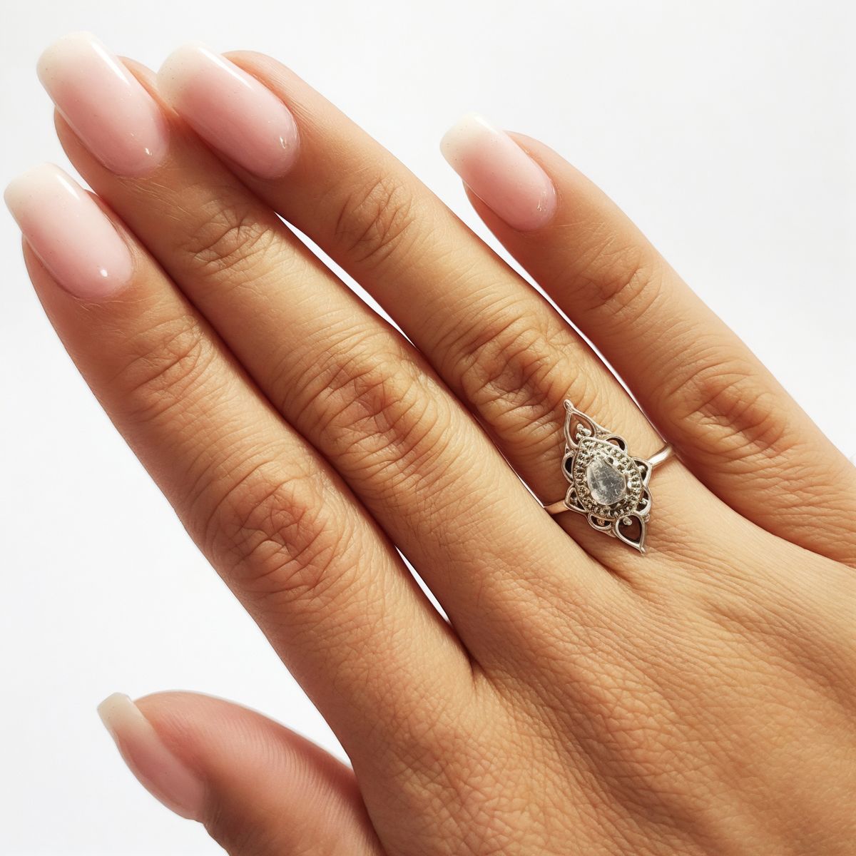 COGGIOLA - Anillos Ishani Piedra Luna Plata Fina 925