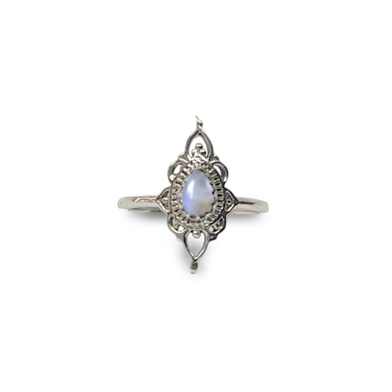 ANDREA COGGIOLA JOYAS - Anillos Ishani Piedra Luna Plata Fina 925