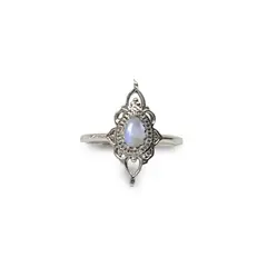 ANDREA COGGIOLA JOYAS - Anillos Ishani Piedra Luna Plata Fina 925