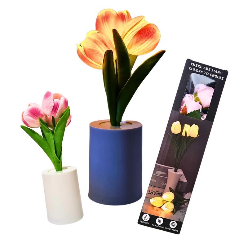 GENERICO - Tulipán Artificial Con Luz Flor Artificial  Pilas