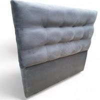 Respaldo De Cama 1.5 Plazas Valencia Felpa Gris