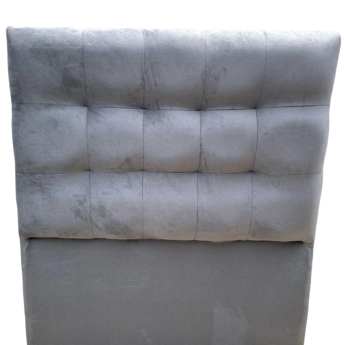 GENERICO - Respaldo De Cama 1.5 Plazas Valencia Felpa Gris