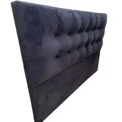 GENERICO - Respaldo De Cama 1.5 Plaza Valencia Felpa Negro