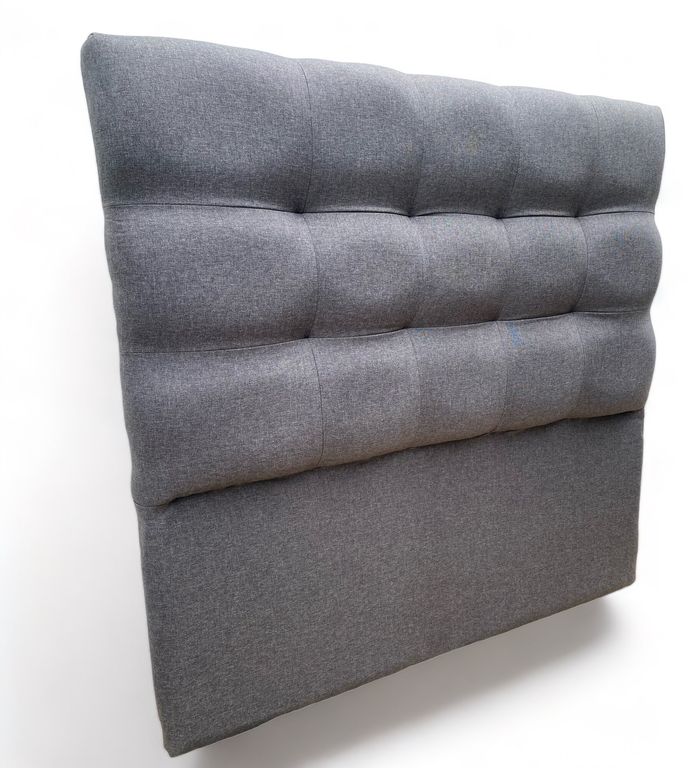 Respaldo De Cama 1.5 Plaza Valencia Tela Gris Oscuro