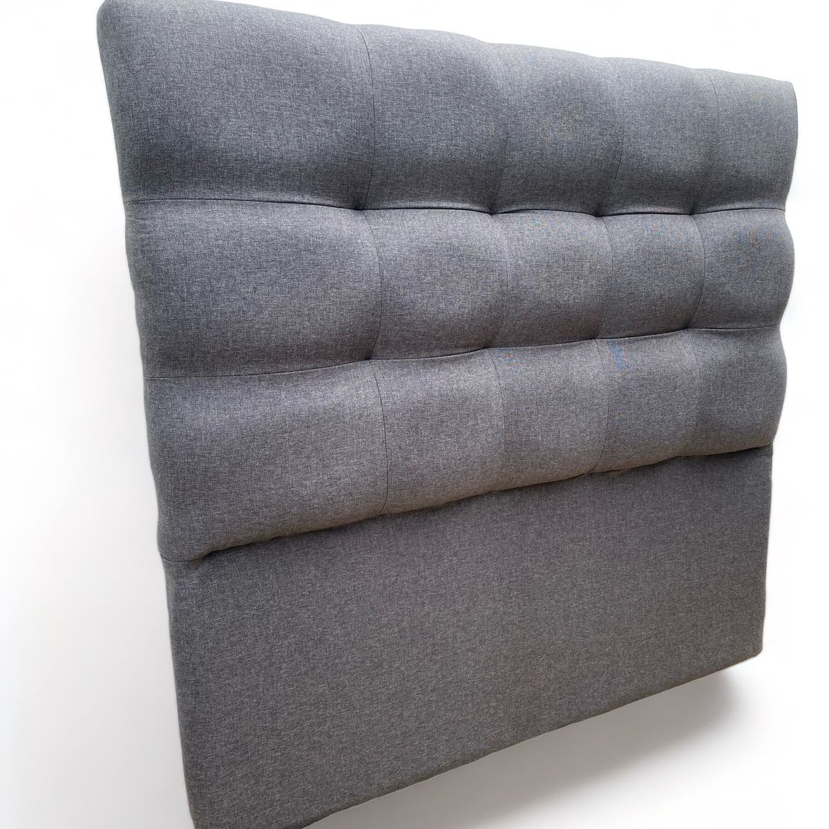 GENERICO - Respaldo De Cama 1.5 Plaza Valencia Tela Gris Oscuro